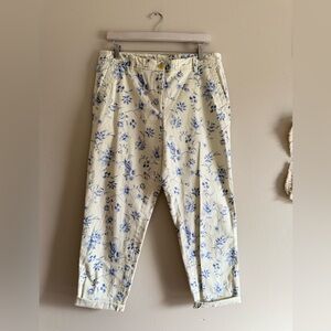 Talbots floral chino pants 8 regular
